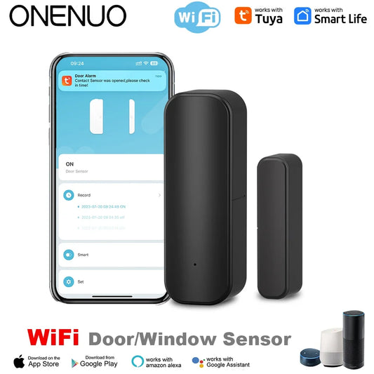 Wifi or Zigbee Door Window Sensor Smart Home Wireless Door Open Close Detectors APP Remote Alarm Work with Alexa Google Home